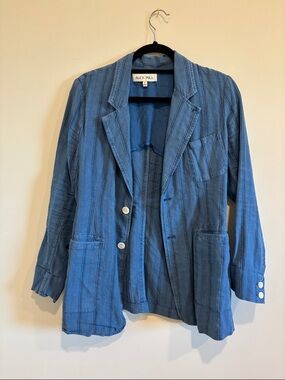 Alex Mill Blue Striped Lightweight Blazer